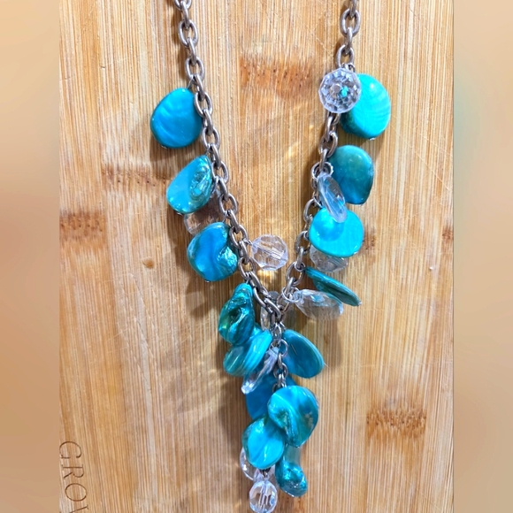 Shell and Crystal Necklace, Handmade NWOT - Picture 1 of 3
